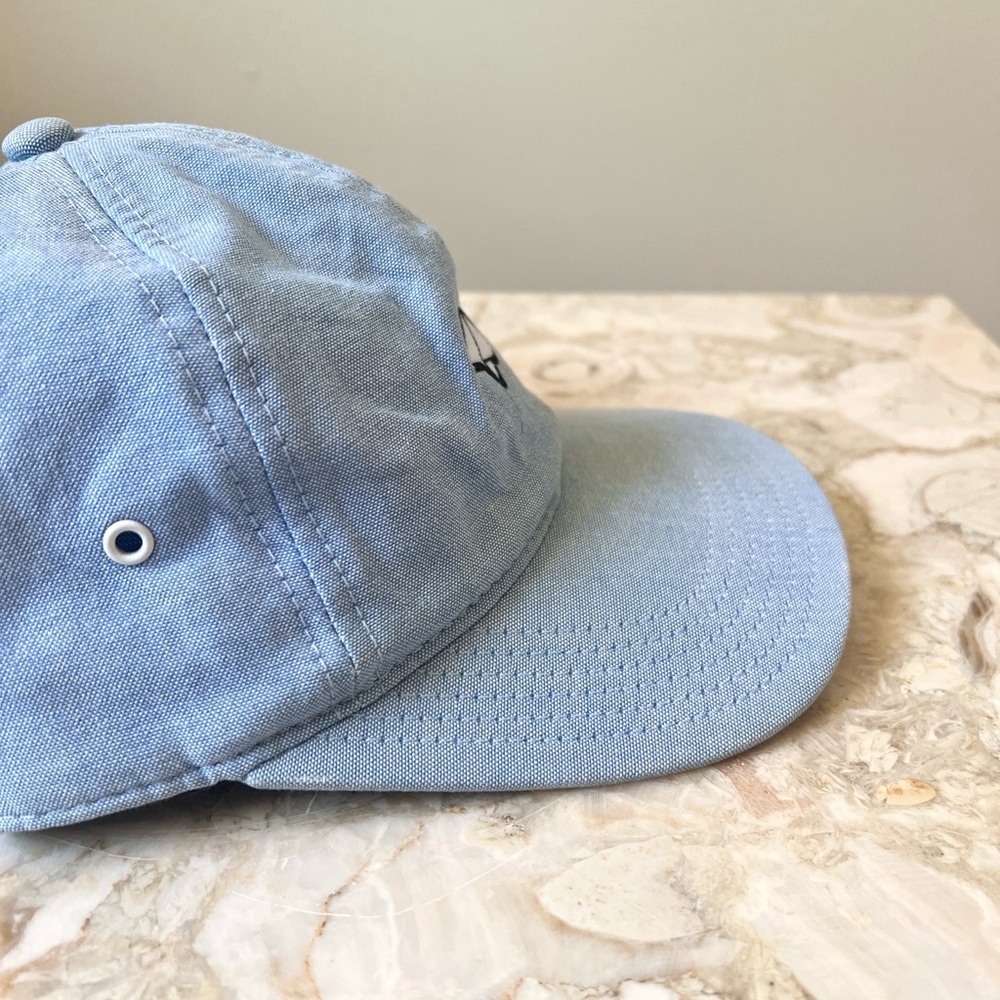 Benny Gold San Francisco Baby Blue Denim Embroidered Paper Plane Minimal Hat - Picture 5 of 6